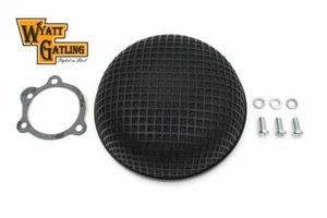 Wyatt Gatling Black Round Mesh Air Cleaner for Harley Davidson by V-Twin - Picture 1 of 2