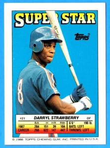 1988 Topps Sticker Cards DARRYL STRAWBERRY FOIL Blank-Back *ERROR* NY Mets A - Picture 1 of 2
