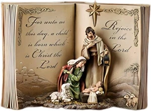 Napco Heilige Familie Bibel Buch Krippe Weihnachten Urlaub Deko - Bild 1 von 1