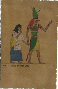 PC EGYPT, ANI AND HORUS, Vintage EMBOSSED Postcard (b34282) - Picture 1 of 2
