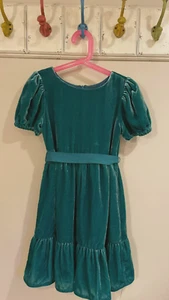 Crewcuts Girls Dress Velour Green Size 8 Years Party Holiday Short Sleeve - Picture 1 of 4