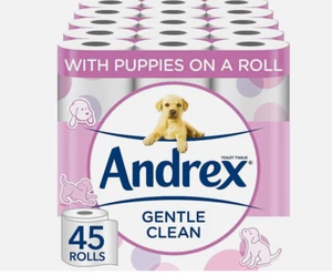 ANDREX Gentle Clean Toilet Rolls - 45 Toilet Roll Pack - Bulk Buy Toilet Rolls - - Picture 1 of 1