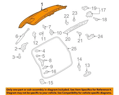 Used Deck Lid fits: 2013 Volkswagen Tiguan spoiler w/o sport package w/o camera - Imagem 1 de 4