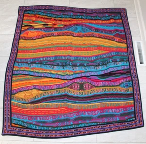 Vintage Coogi Casa Australia Merino Throw Blanket 62" x 56" Colorful Multi-Color - Picture 1 of 11