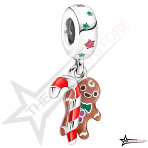 Ginger Bread Man  Charm - 925 Sterling Silver - Christmas - Fits Any Bracelet