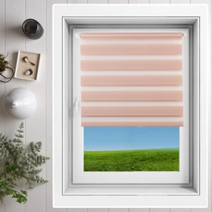 Doppelrollo Klemmfix Ohne Bohren DuoRollo ZebraRollo Fensterrollo Seitenzug Rosa - Bild 1 von 19