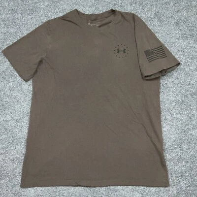 Under Armour Shirt Womens  Large Brown Loose Heatgear Patriotic Casual - Image 1 of 4