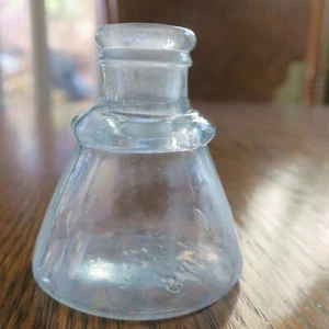 Stanford's Cone Embossed #8 Inkwell Bottle Light Green Glass Cone 2.5" x 2.5" - Picture 1 of 12