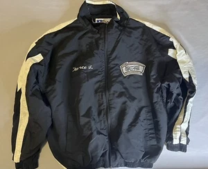 Vintage Russell San Antonio Spurs schwarz weiß Windbreaker Reißverschluss Jacke Erwachsene Large - Bild 1 von 8