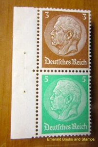 EBS Alemania 1934 Hindenburg soporte verde. par de hojas margen Michel S127 montadas sin montar o nunca montadas** - Imagen 1 de 1