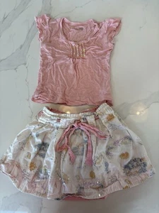 Shilav Designer Girls Summer Shirt And Skirt Set EUC Size 4T - Picture 1 of 3