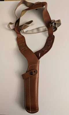 BERETTA Vertical Shoulder Holster  #FO 836 Beretta 92F, 92FS, M9 Tan Leather - Image 1 of 4