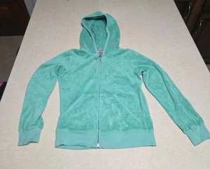 Juicy Couture girls Teal zip up hoodie size 8 - Picture 1 of 3