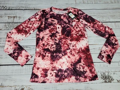 Under Armour Rival Terry Printed Crew Pink Tie Dye Loose Fit Shirt Size Small - Image 1 of 4