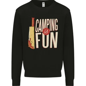 Camping is Fun Funny Murder Halloween Kids Sweatshirt Jumper - Picture 1 of 35