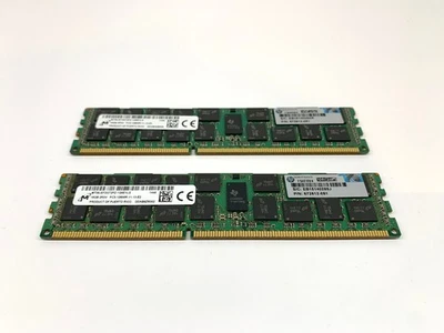2x Micron 16GB DDR3 ECC / REG RDIMM / Server RAM / 1600MHz MT36JSF2G72PZ-1G8E1LG - Bild 1 von 2