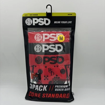 Paquete de 3 calzoncillos boxer PSD Core estándar premium talla mediana - nuevos - WF Lux Drip Foto 1 de 4