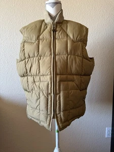 Vintage Walls Blizzard Pruf USA abbigliamento isolato uomo marrone zip gilet abbigliamento da lavoro taglia L - Foto 1 di 10