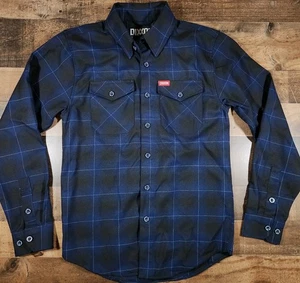 Dixxon Flannel Shirt Mens XS Blue Black Plaid The Purpose Cholo Biker Workwear - Picture 1 of 12
