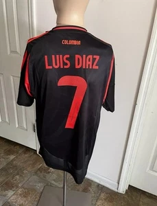 Luis Diaz #7 Colombia Soccer 2024 Jersey US Adult Large Black - Picture 1 of 5