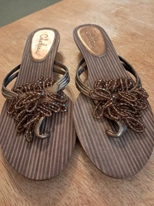 Womens Cole Haan Beaded Wooden Sandals Size 8 - Picture 1 of 4