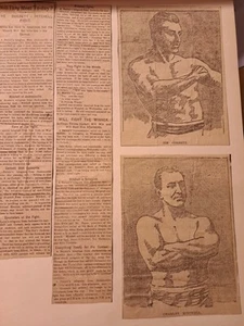 BOXING Sammelalbum Zeitungsbericht Schnitt Originale 1880/90er John L Sullivan - Bild 1 von 20