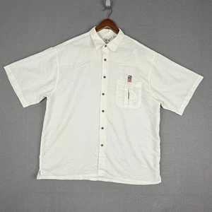 Bamboo Cay Hemd Herren XL weiß bestickt Zigarre Hawaii Tropical Resort - Bild 1 von 10