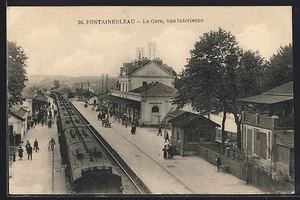 CPA Fontainebleau, La Gare, vue intérieure - Picture 1 of 2