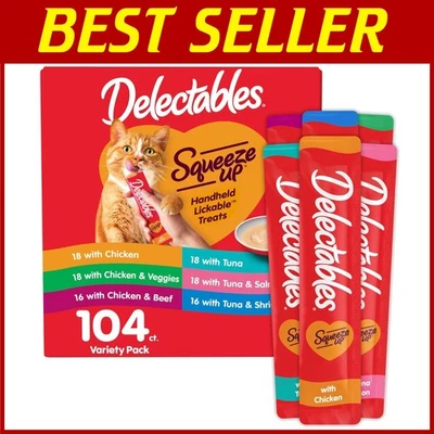 Golosinas para gatos lamibles exprimibles, 104 tubos, variedad Foto 1 de 4