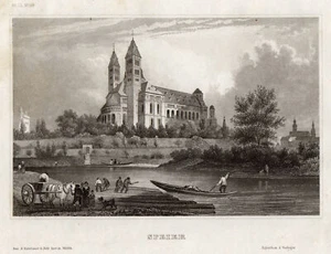 Speyer Dom Original Stahlstich Bibliogr. Institut 1850 - Bild 1 von 1