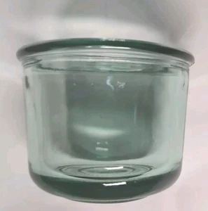 Green Glass Votive Tea Light Round 2.75"x3.25" Candle Holder Thick Glass - Picture 1 of 6