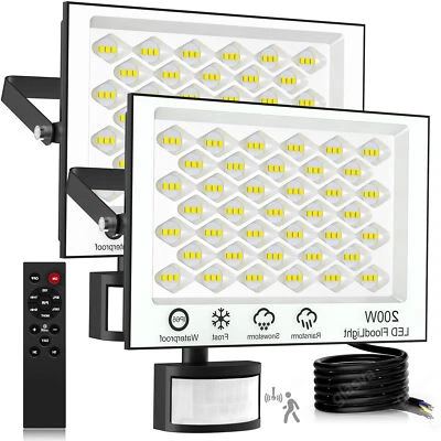 LED Fluter mit Bewegungsmelder Fernbedienung Dimmbar Außen Strahler Scheinwerfer - Bild 1 von 4