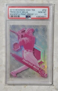 Francisco Mejía 2018 Bowman High Tek Megenta impresión prueba 1/1 RC PSA 10 - Imagen 1 de 2