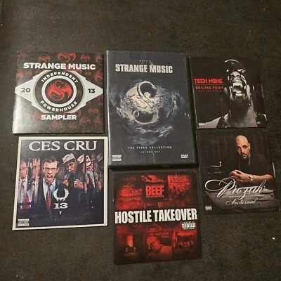 Tech N9ne Rap Cd Lot Strange Music Prozak Ces Cru Promo Sampler Juggalo DVD - Imagem 1 de 4