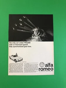 1964 1965 ALFA ROMEO GIULIA SPIDER ORIGINAL VINTAGE PRINT AD ADVERTISEMENT - Picture 1 of 1