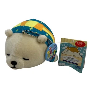 🐞 JAPAN MIYAGI GOTOCHI NEMU PLUSH STUFFED SLEEPING LAYING BEAR NEW 4" - J0 - Picture 1 of 4