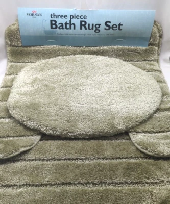 Juego de 3 alfombras de baño Mohawk Ashley a rayas 253736 gris aceite Foto 1 de 4