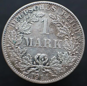 Moneda de plata 1 marco 1914 A - Imperio alemán KM# 14 - #641 - Imagen 1 de 3