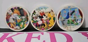 Disney Christmas Donald Duck and Daisy Duck Goofy Ceramic Coaster Set Vintage - Picture 1 of 8