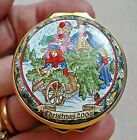 Vintage Halcyon Days Enamels Christmas 2006 Pill Box Boxed 