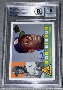 2005 Topps All-Time Fan Favorites #39 Signed Bob Gibson Collection (BGS 10 AUTO)