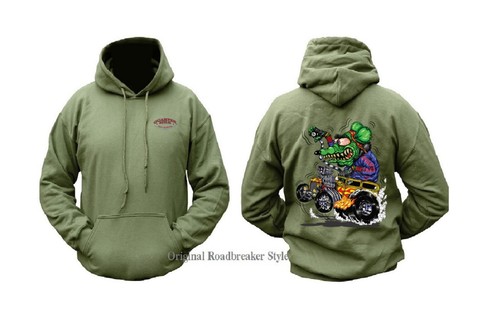 SACAI Felpa con cappuccio felpa con cappuccio Oliv V8 motivo stile hot rod e 50 modello Green Monster