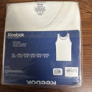Reebok Core  3  White Ribbed Tank   M (38-40)  NiP - Picture 1 of 2