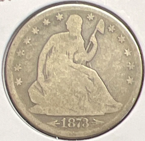 1873 ARROWS SEATED LIBERTY SILVER HALF DOLLAR GRADES GOOD..ACTUAL COIN #C12960 Cover