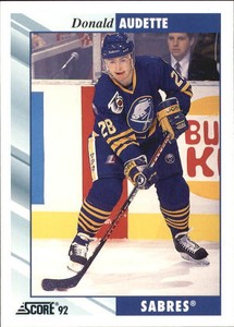 1992-93 Score Buffalo Sabres Hockey Card #393 Donald Audette