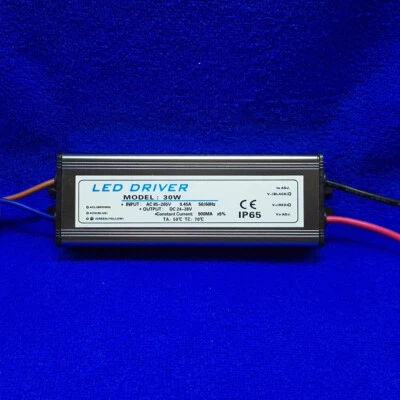 1pc Waterproof AC LED Driver 30W 900mA Power Supply for Lamp Spot Light Bulb DIY - Image 1 of 3