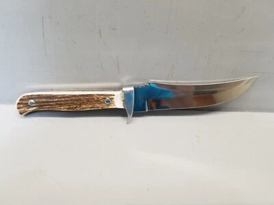 Hen & Rooster HR-4903 Bowie Knife 5.25" Serrated Blade Bone Handle W/Sheath &Box - Image 1 of 4