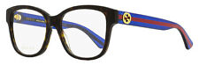 Gucci Square Eyeglasses GG0038ON 003 Dark Havana/Red/Blue 54mm 38