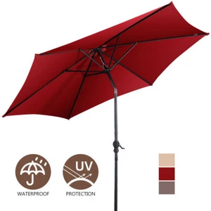10FT Patio Umbrella Tilt Outdoor Market Sunshade Deck Yard Garden Parasol - Picture 1 of 6