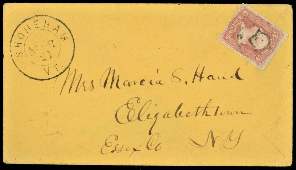 1861 Masonic Fancy Cancel Shoreham VT   (Cat #FR-M2c 16 ) - Image 1 of 4